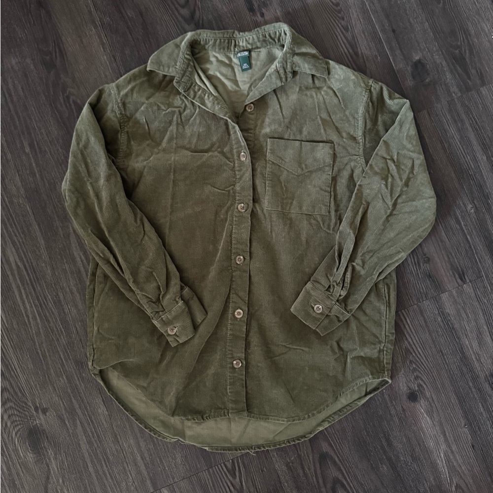 Olive/Forest Green Button Up Shacket - image 3